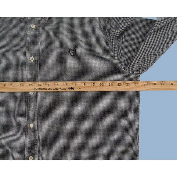 Vintage Chaps Ralph Lauren Button Up Shirt Mens XL Houndstooth Check Custom Fit - Picture 9 of 13